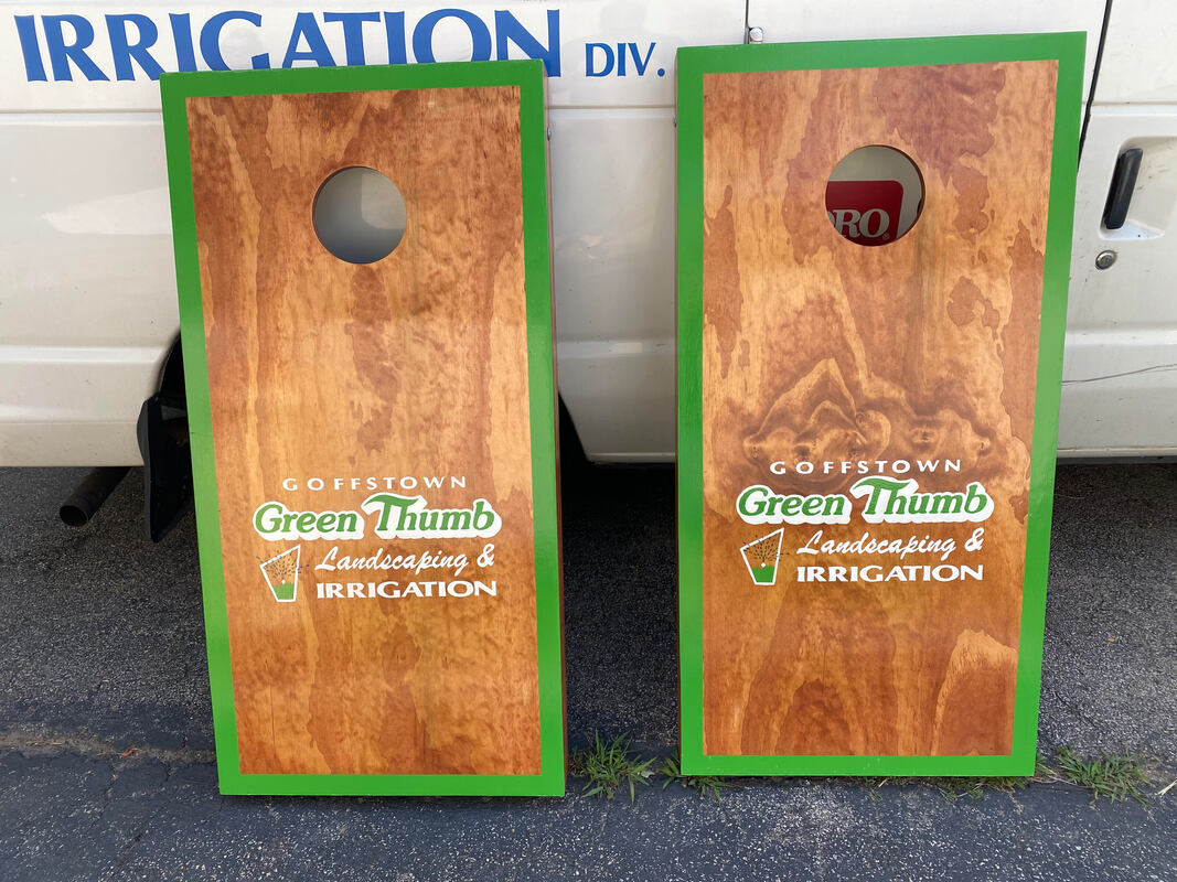 Goffstown-Green-Thumb-Landscaping, JV-Interiors-NH, Cornhole-Boards, cornhole board builder nh, cornhole boards nh, custom cornhole boards nh, custom cornhole board, new hampshire, new hampshire, custom woodworking, custom made in nh, madeinnh, made in nh